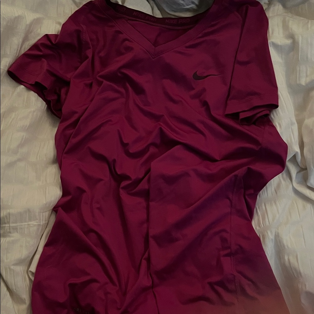 Nike Women's Magenta V-Neck Tee